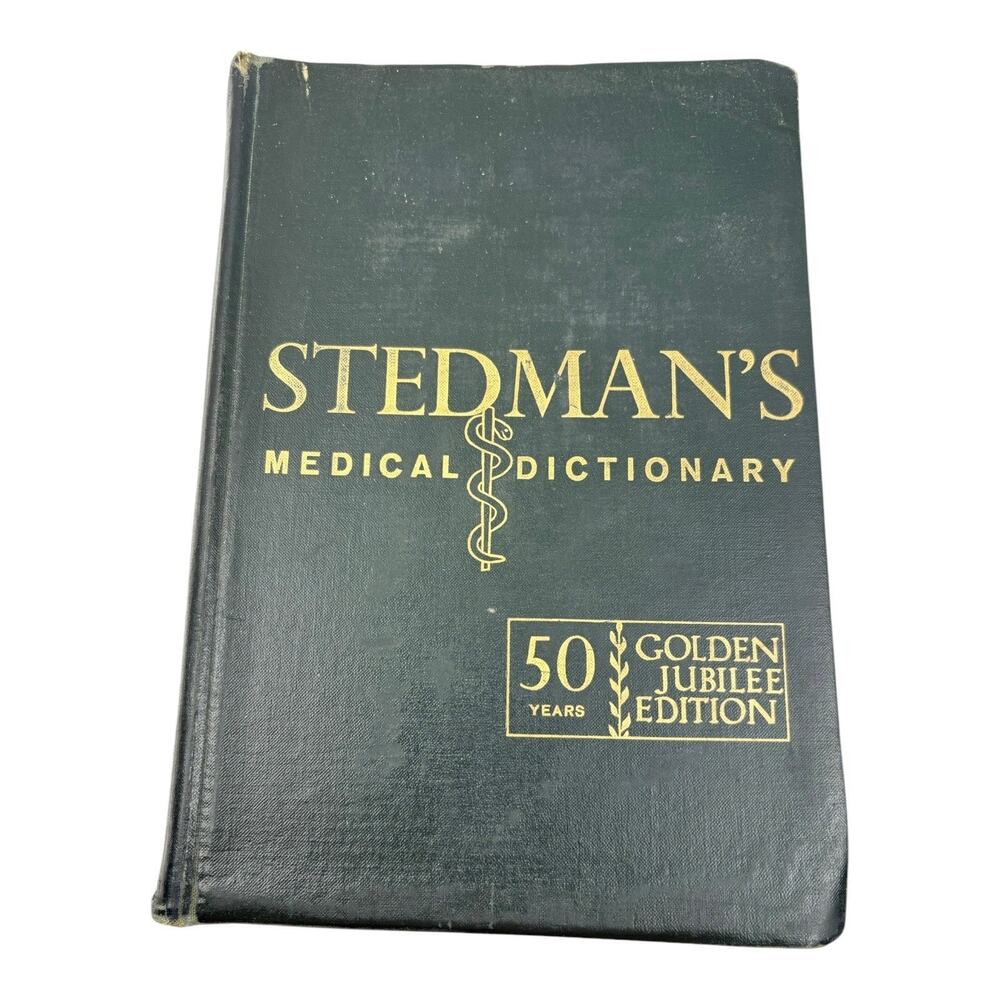 Vintage 1961 Stedman's Medical Dictionary‎ 20th Edition Golden Jubilee Hardcover